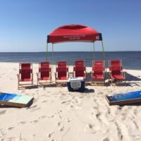 Rental beach equipments by the beach